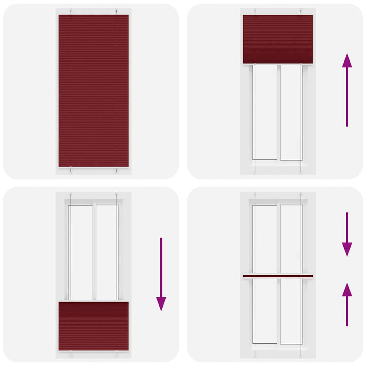 Plisségardin Bordeauxrød 90x200 cm Stofbredde 89,4 cm Polyester