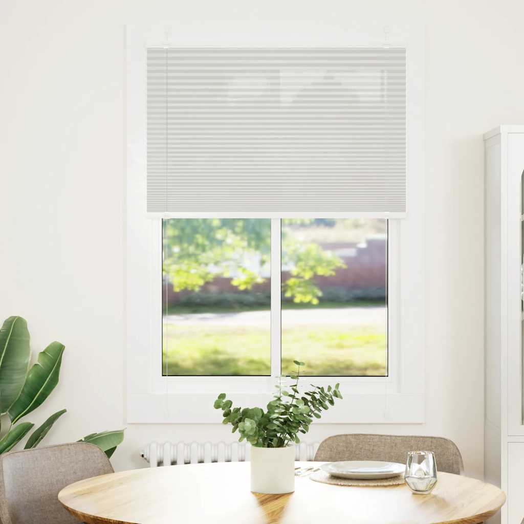 Plisségardin Lysegrå 95x150 cm Stofbredde 94,4 cm Polyester
