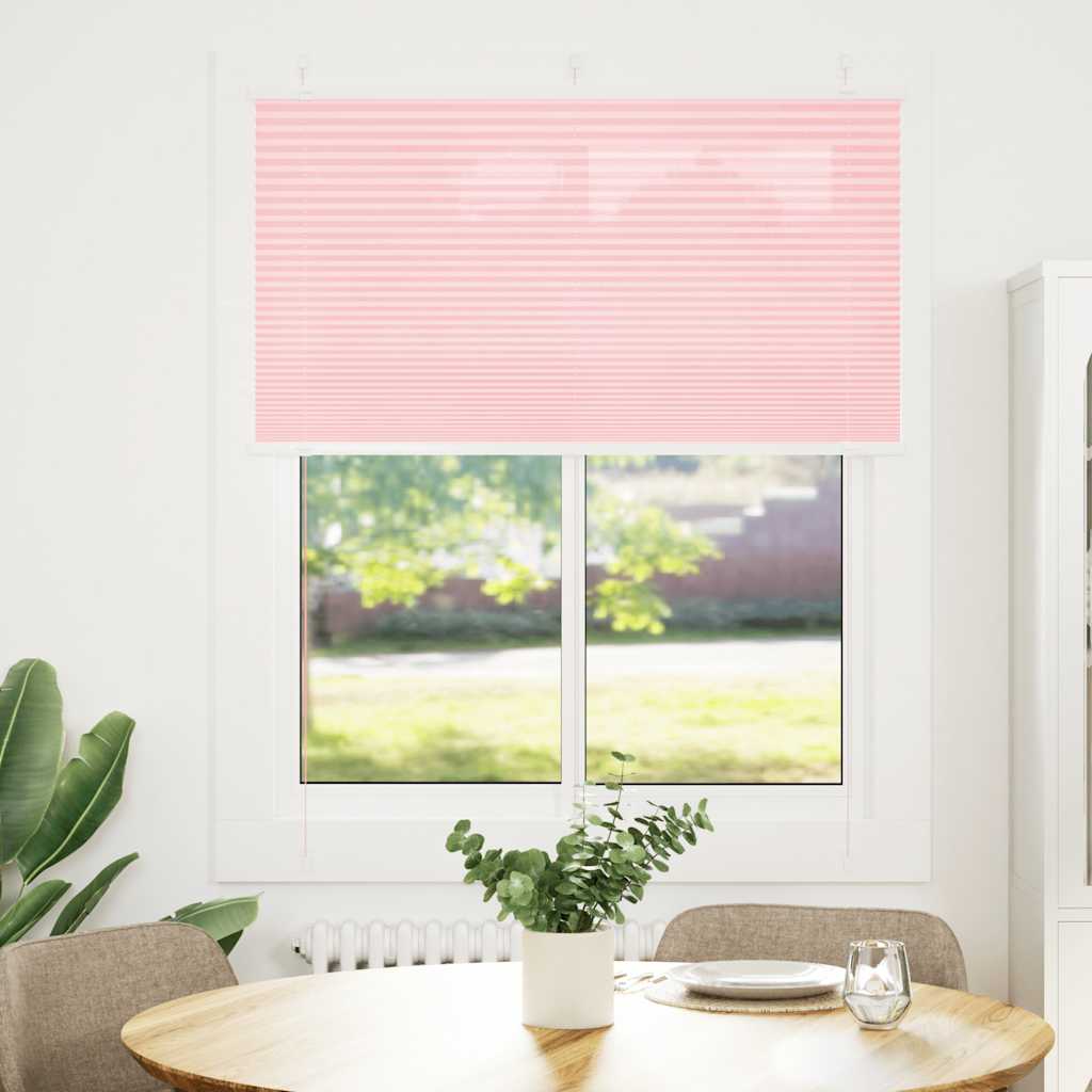 Plisségardin Lyserød 105x150 cm Stofbredde 104,4 cm Polyester