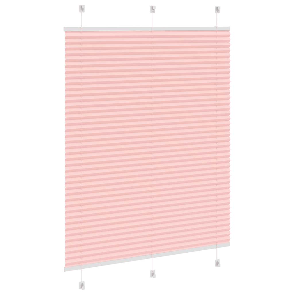 Plisségardin Lyserød 105x150 cm Stofbredde 104,4 cm Polyester