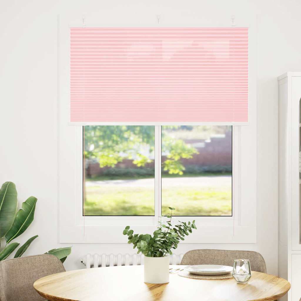 Plisségardin Lyserød 110x150 cm Stofbredde 109,4 cm Polyester
