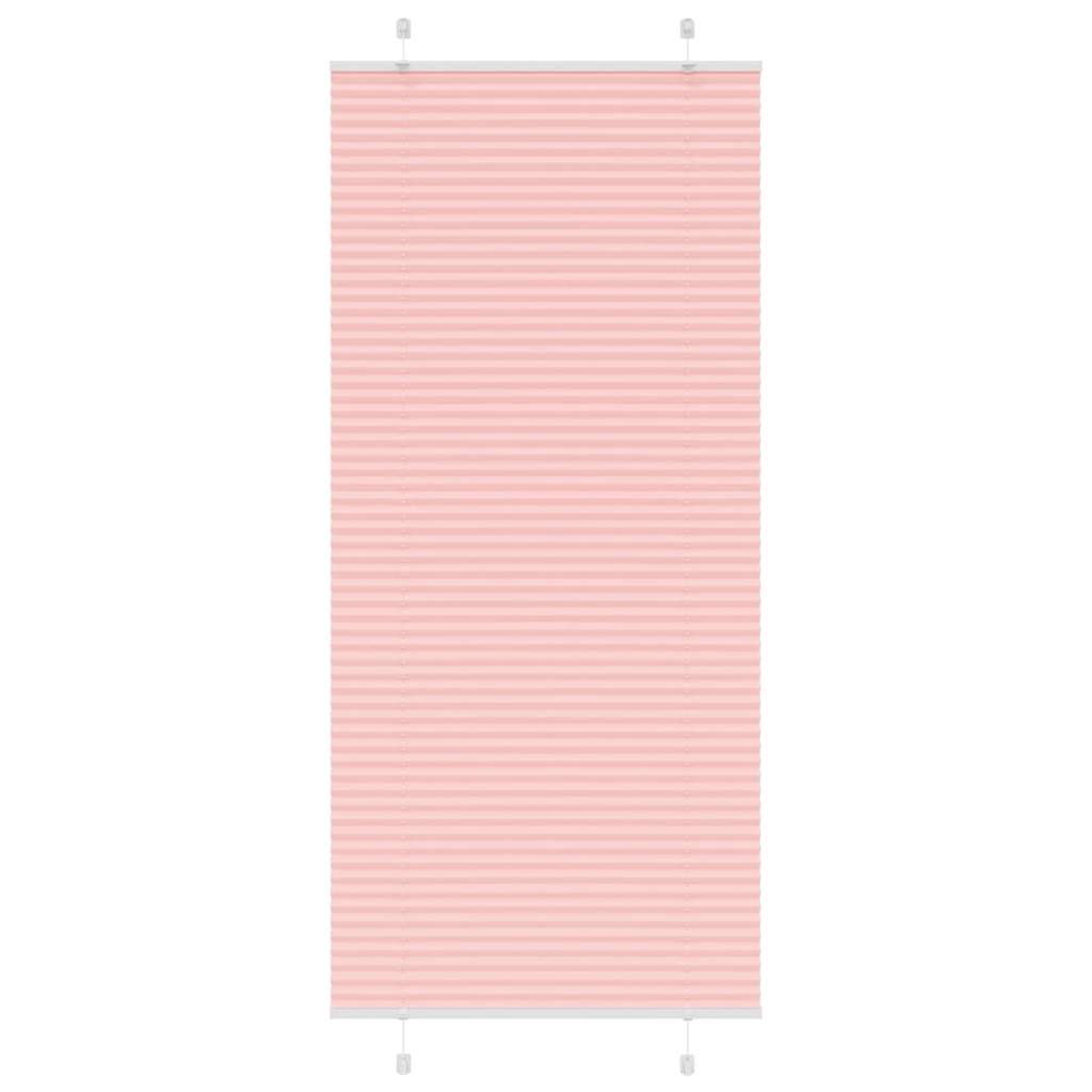 Plisségardin Lyserød 85x200 cm Stofbredde 84,4 cm Polyester