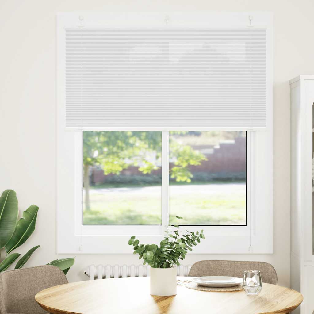 Plisségardin Hvid 115x100 cm Stofbredde 114,4 cm Polyester