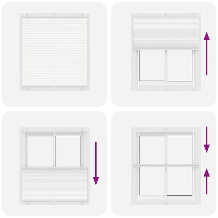 Plisségardin Hvid 120x100 cm Stofbredde 119,4 cm Polyester