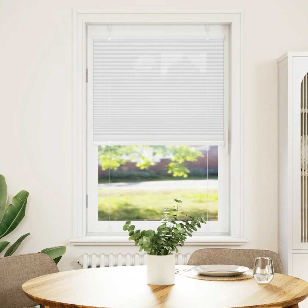 Plisségardin Hvid 70x150 cm Stofbredde 69,4 cm Polyester