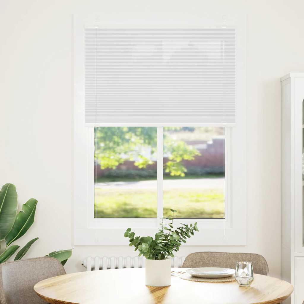 Plisségardin Hvid 90x150 cm Stofbredde 89,4 cm Polyester