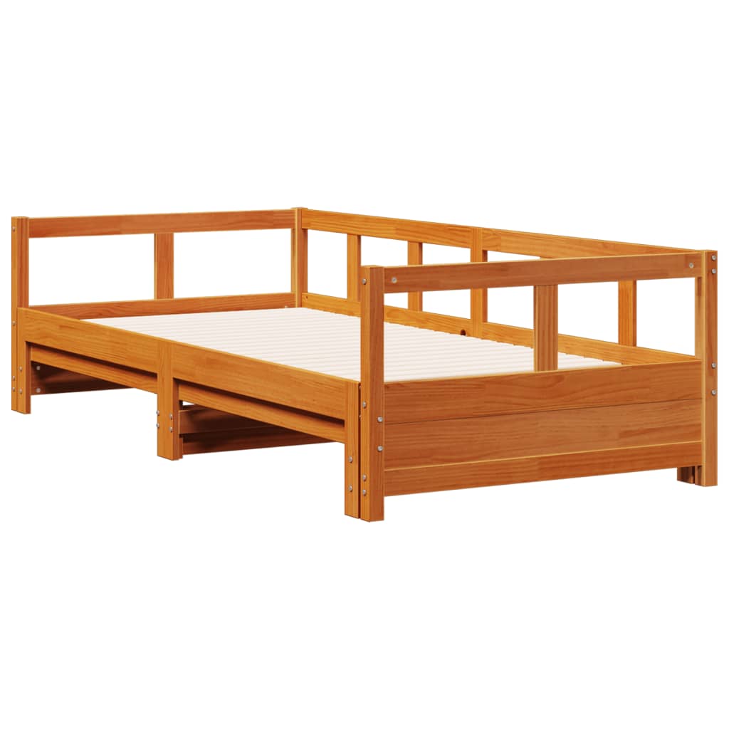 daybed uden madras 80x200 cm massivt fyrretræ gyldenbrun