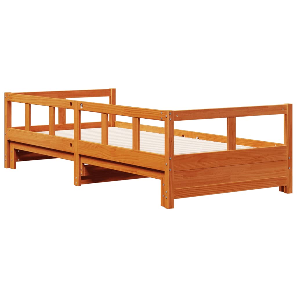 daybed uden madras 80x200 cm massivt fyrretræ gyldenbrun