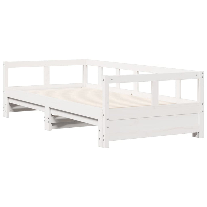 daybed uden madras 90x200 cm massivt fyrretræ hvid