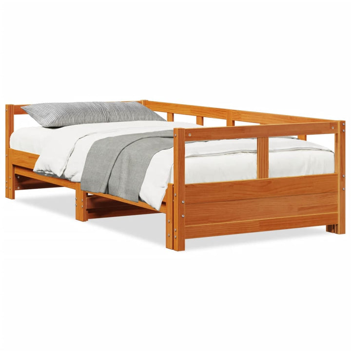 daybed uden madras 90x200 cm massivt fyrretræ gyldenbrun