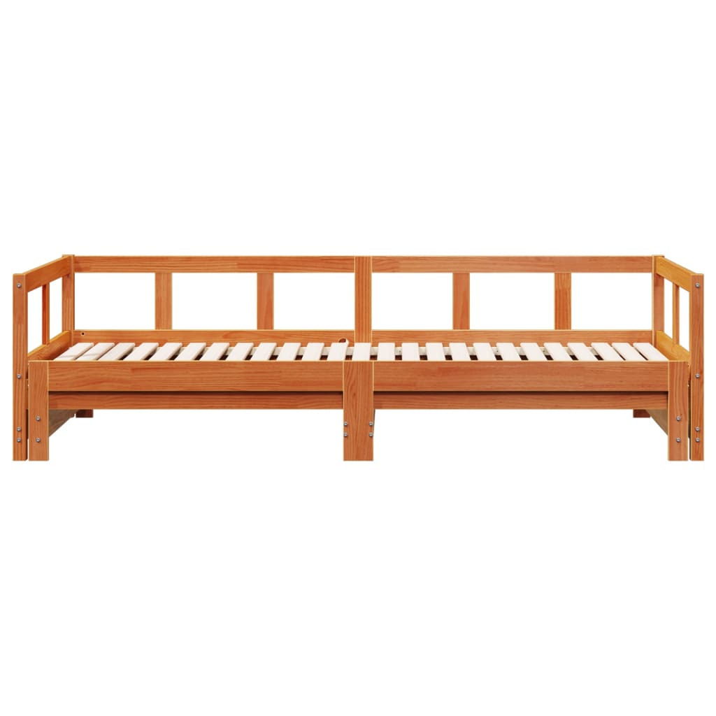 daybed uden madras 90x200 cm massivt fyrretræ gyldenbrun