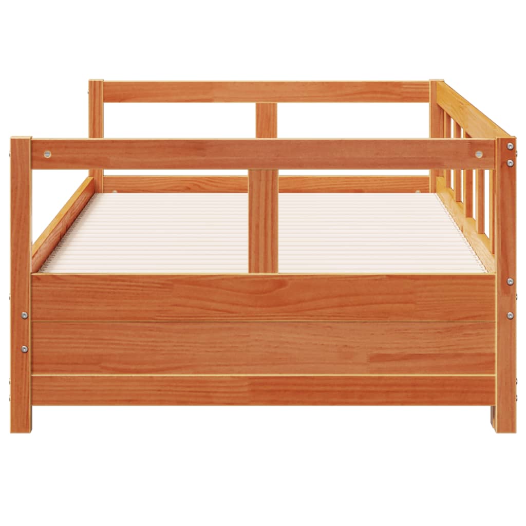 daybed uden madras 90x200 cm massivt fyrretræ gyldenbrun