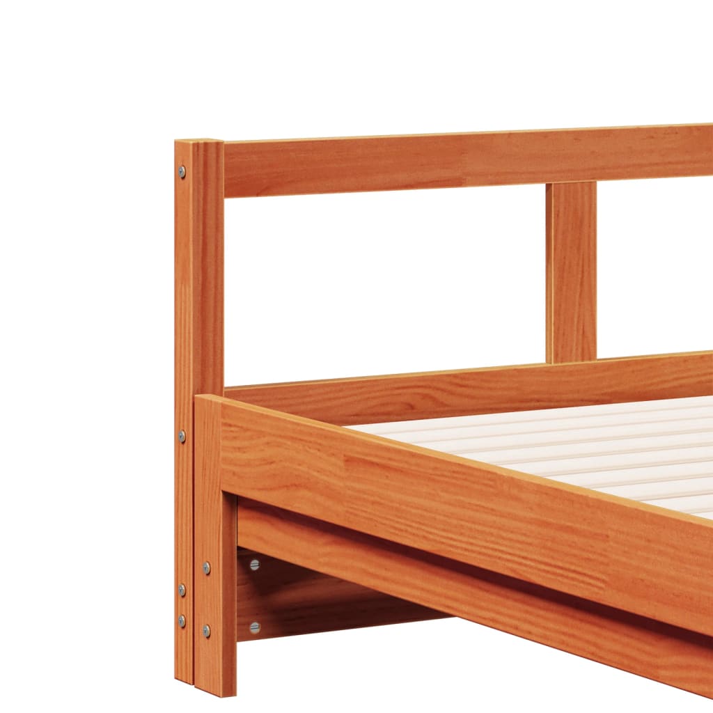 daybed uden madras 90x200 cm massivt fyrretræ gyldenbrun