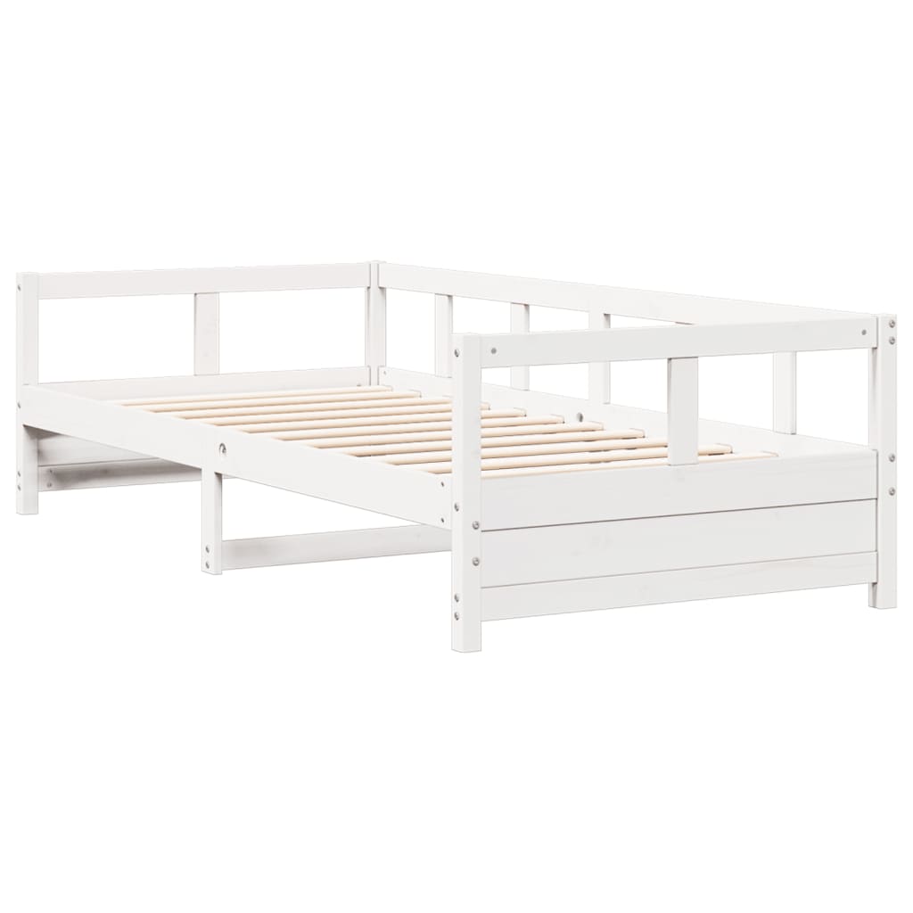 daybed uden madras 80x200 cm massivt fyrretræ hvid