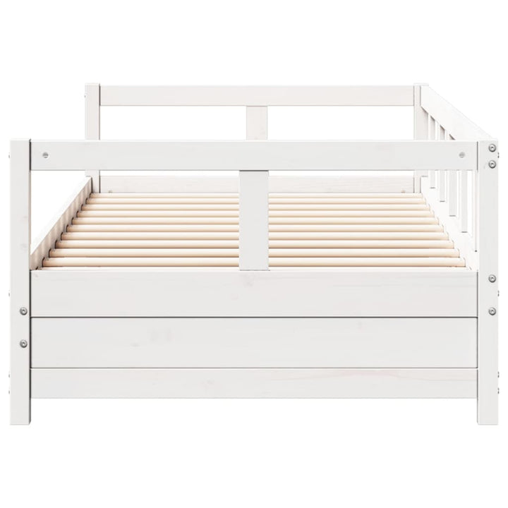 daybed uden madras 80x200 cm massivt fyrretræ hvid