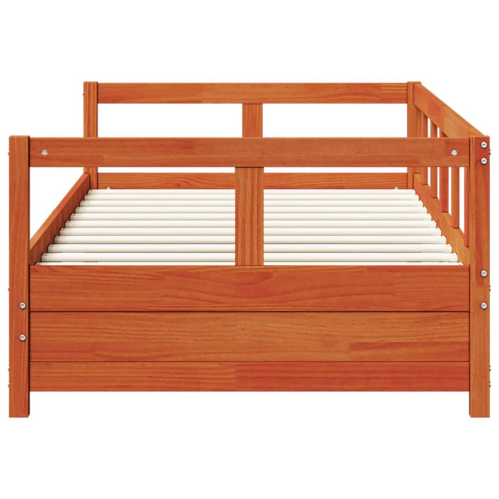 daybed uden madras 80x200 cm massivt fyrretræ gyldenbrun