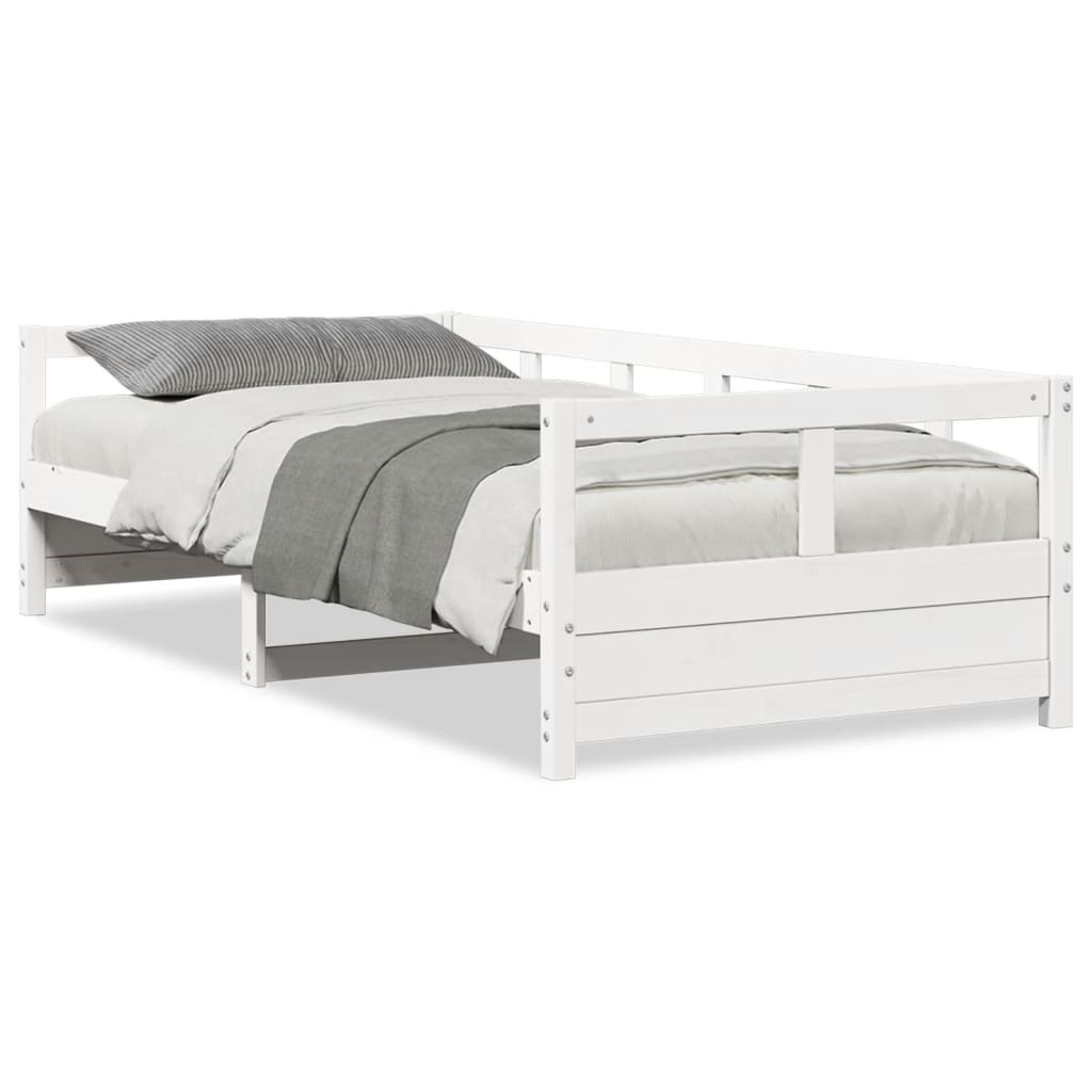daybed uden madras 90x200 cm massivt fyrretræ hvid