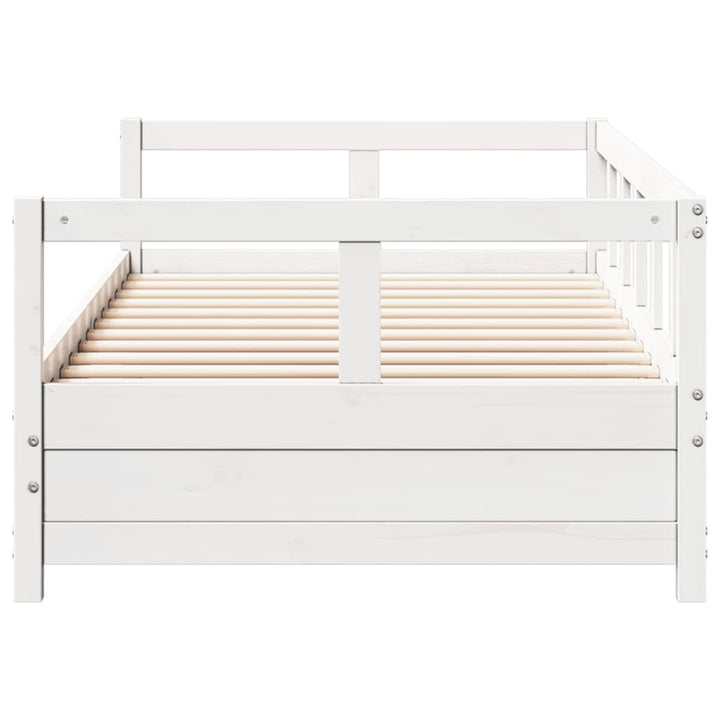 daybed uden madras 90x200 cm massivt fyrretræ hvid