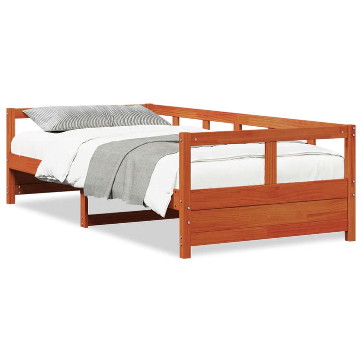 daybed uden madras 90x200 cm massivt fyrretræ gyldenbrun
