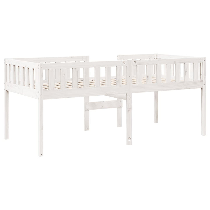 juniorseng uden madras 90x190 cm massivt fyrretræ hvid