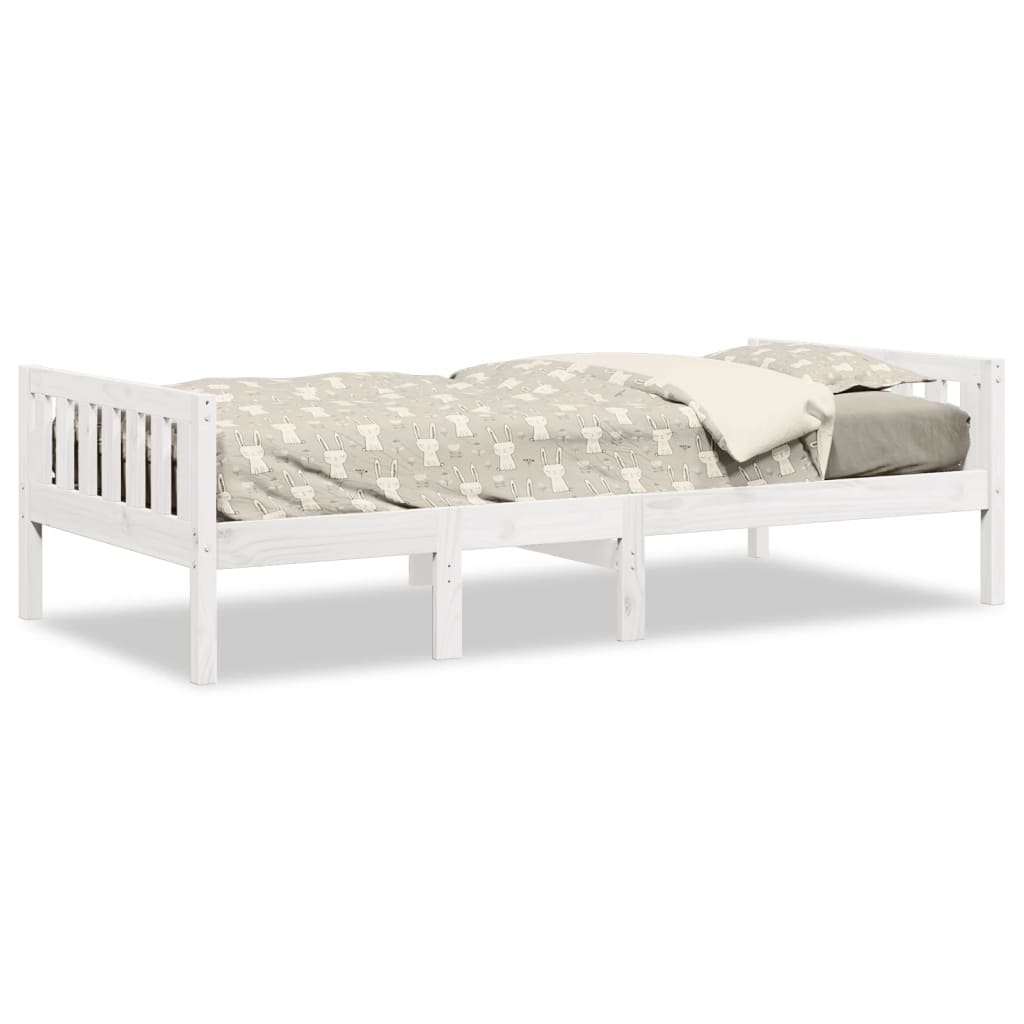 juniorseng uden madras 80x200 cm massivt fyrretræ hvid