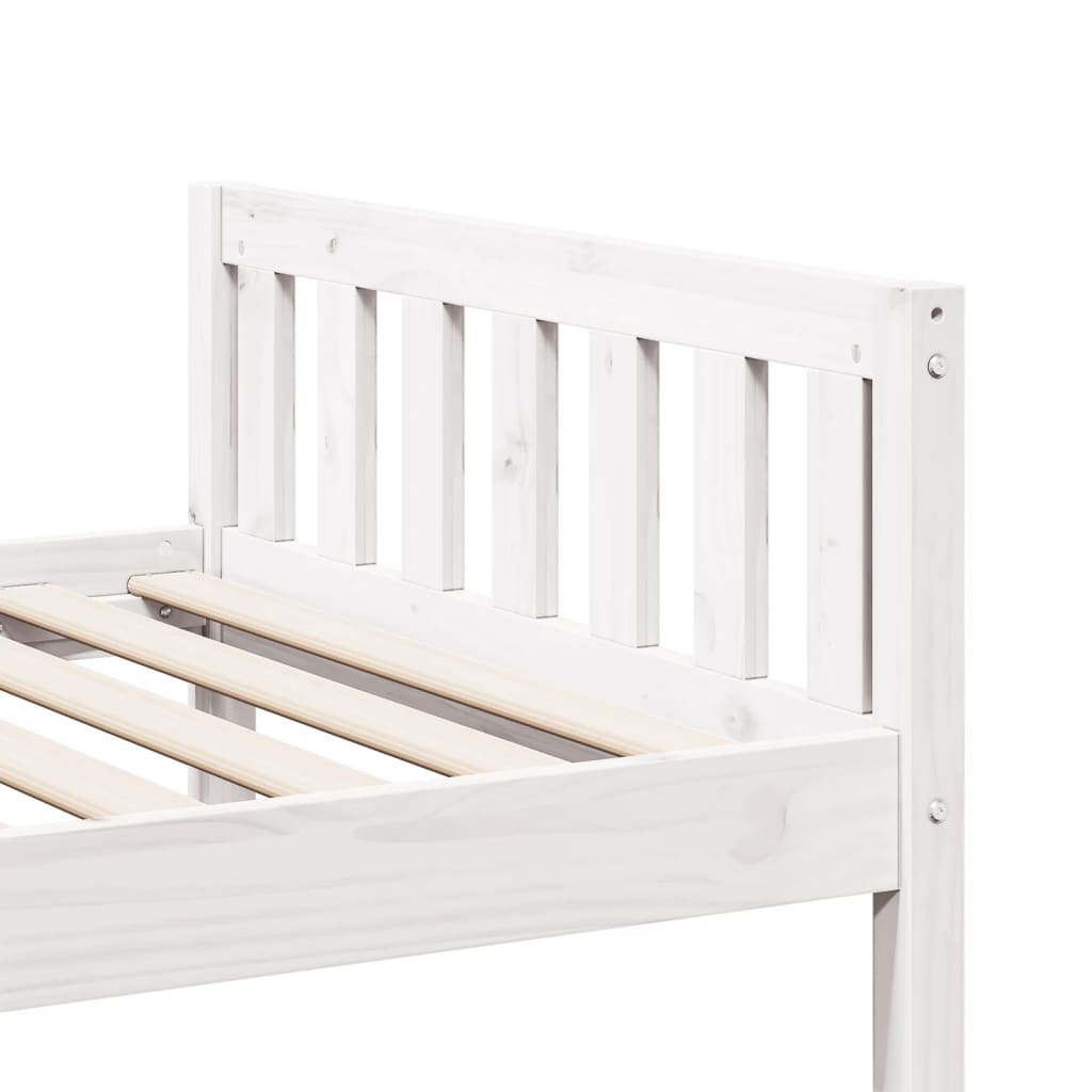 juniorseng uden madras 80x200 cm massivt fyrretræ hvid