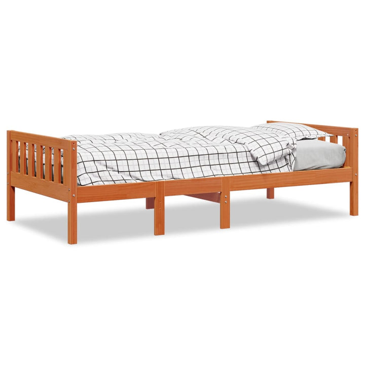 juniorseng uden madras 80x200 cm massivt fyrretræ gyldenbrun