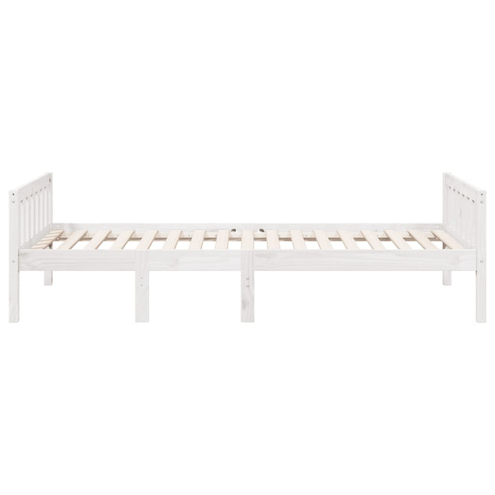 juniorseng uden madras 90x200 cm massivt fyrretræ hvid