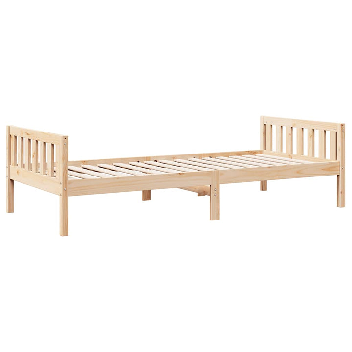 juniorseng uden madras 90x190 cm massivt fyrretræ