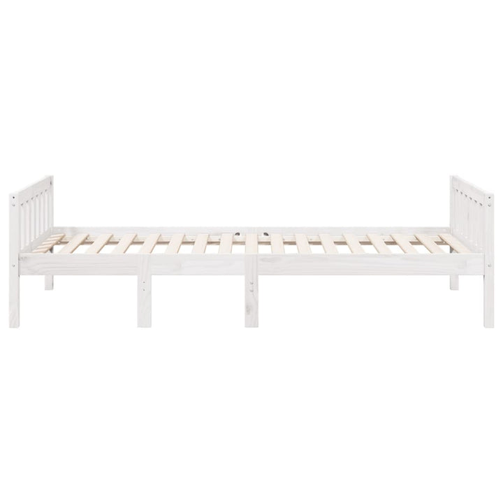 juniorseng uden madras 90x190 cm massivt fyrretræ hvid