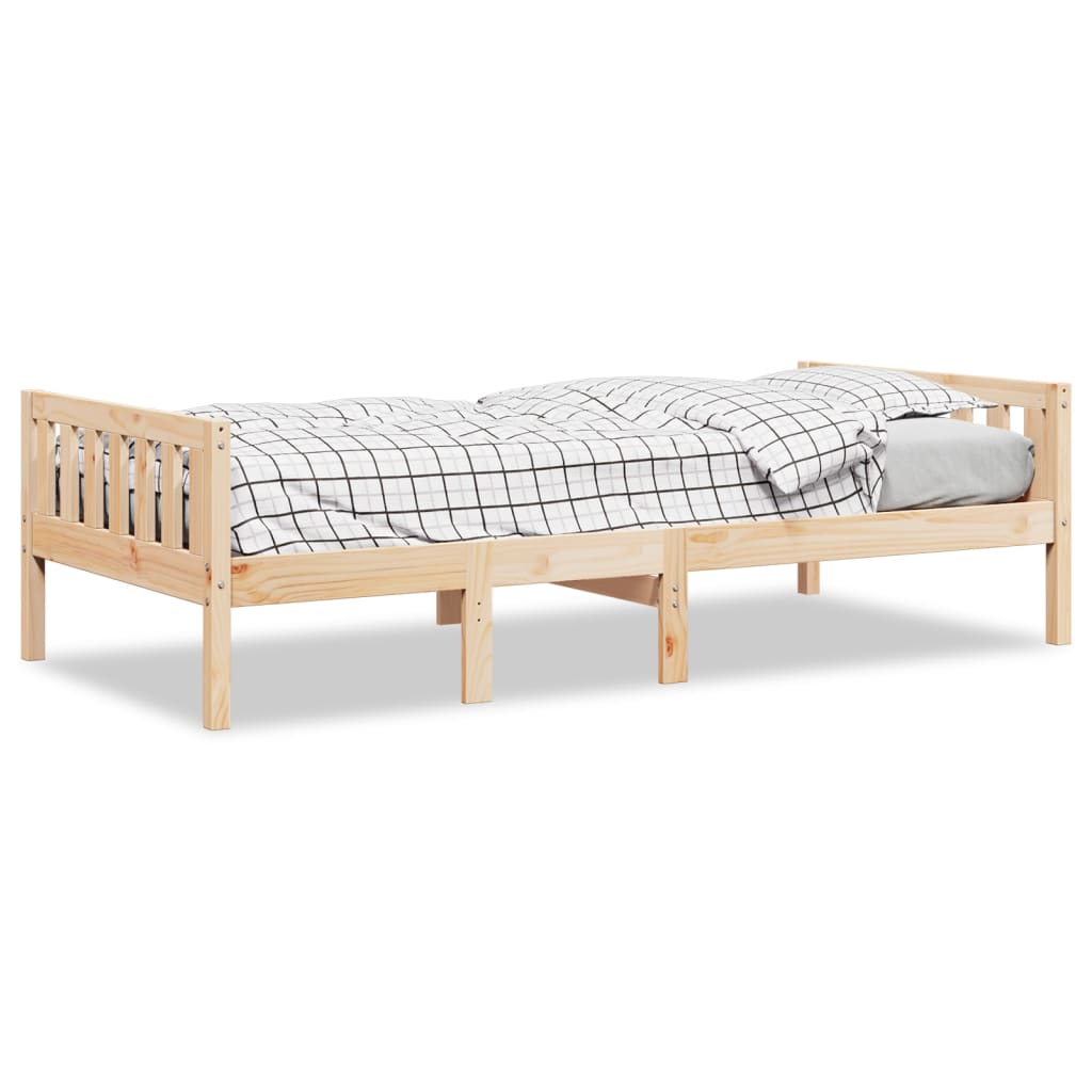 juniorseng uden madras 75x190 cm massivt fyrretræ