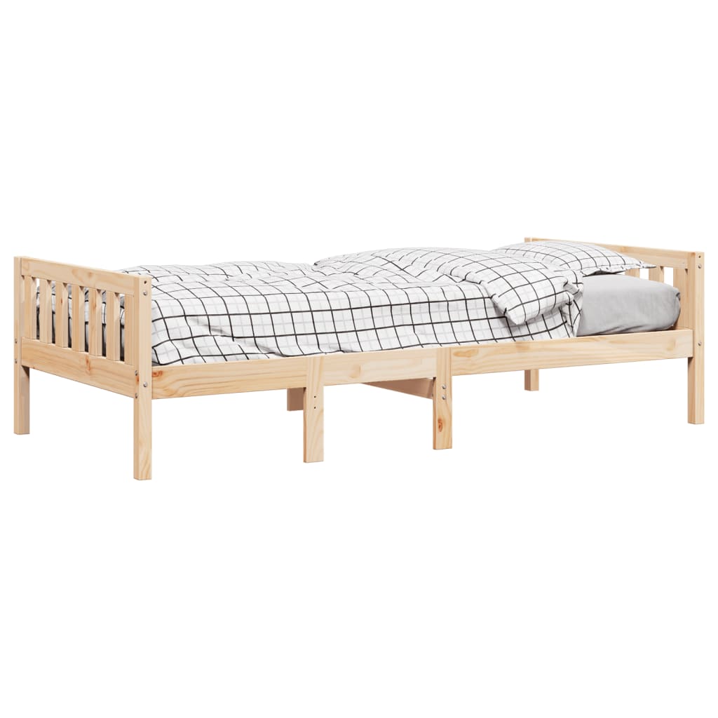 juniorseng uden madras 75x190 cm massivt fyrretræ