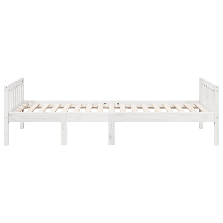 juniorseng uden madras 75x190 cm massivt fyrretræ hvid
