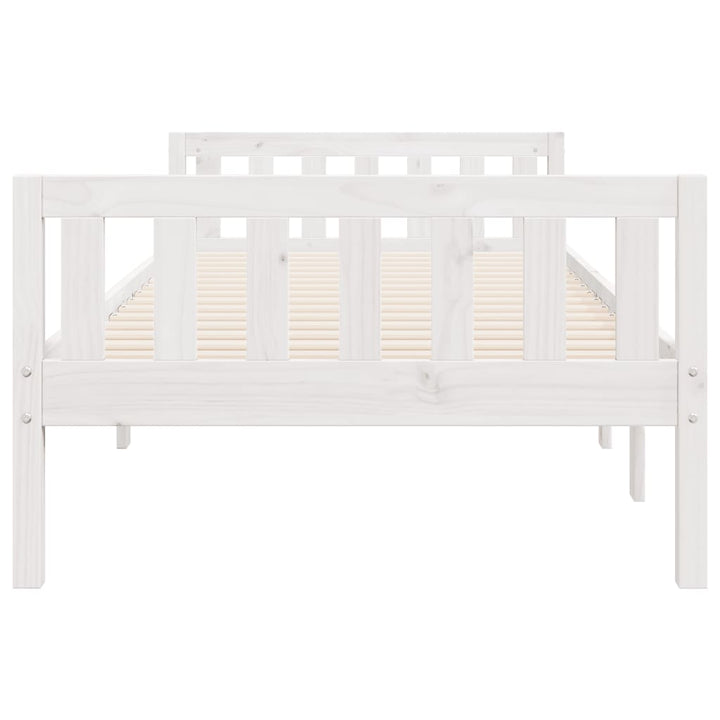 juniorseng uden madras 75x190 cm massivt fyrretræ hvid