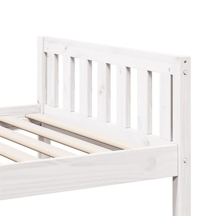 juniorseng uden madras 75x190 cm massivt fyrretræ hvid