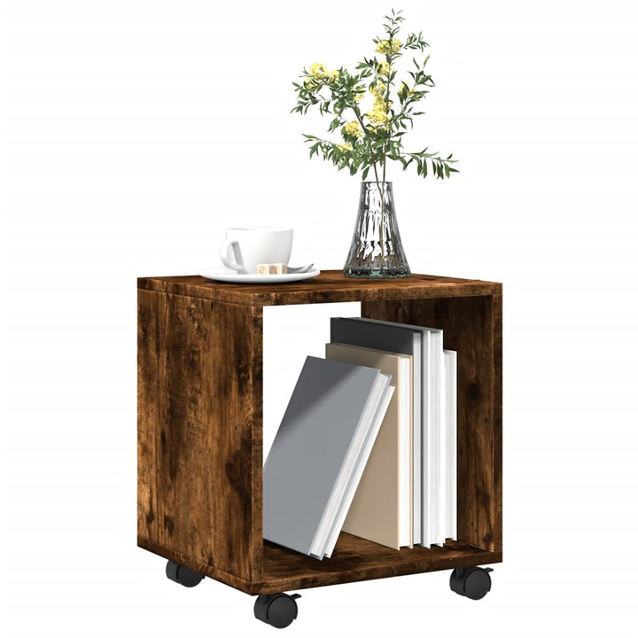 rullebord 37x33x42,5 cm konstrueret træ røget egetræsfarve