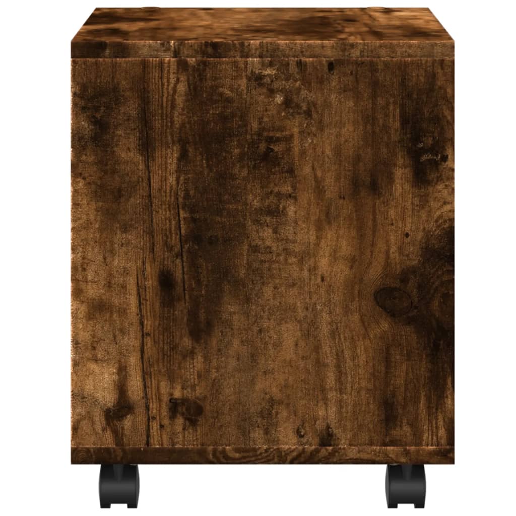 rullebord 37x33x42,5 cm konstrueret træ røget egetræsfarve