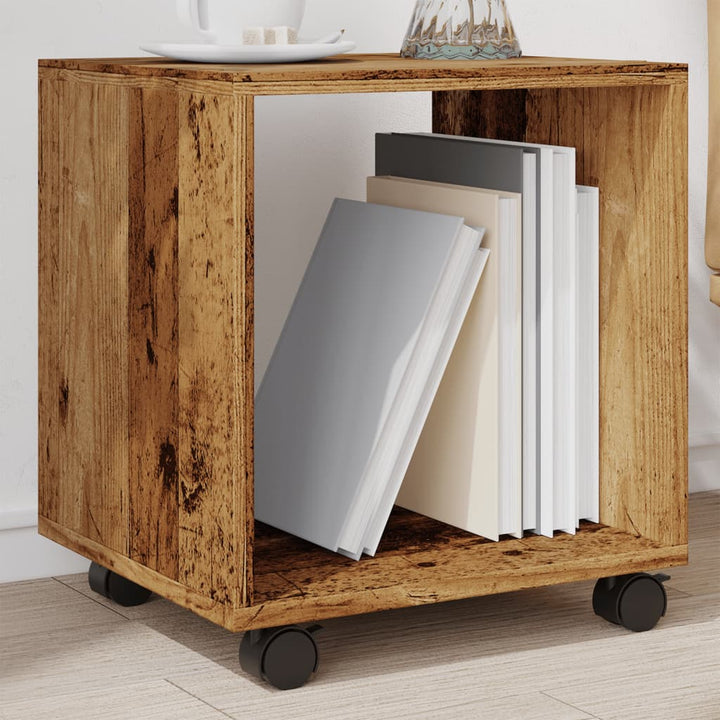 rullebord 37x33x42,5 cm konstrueret træ gammelt trælook