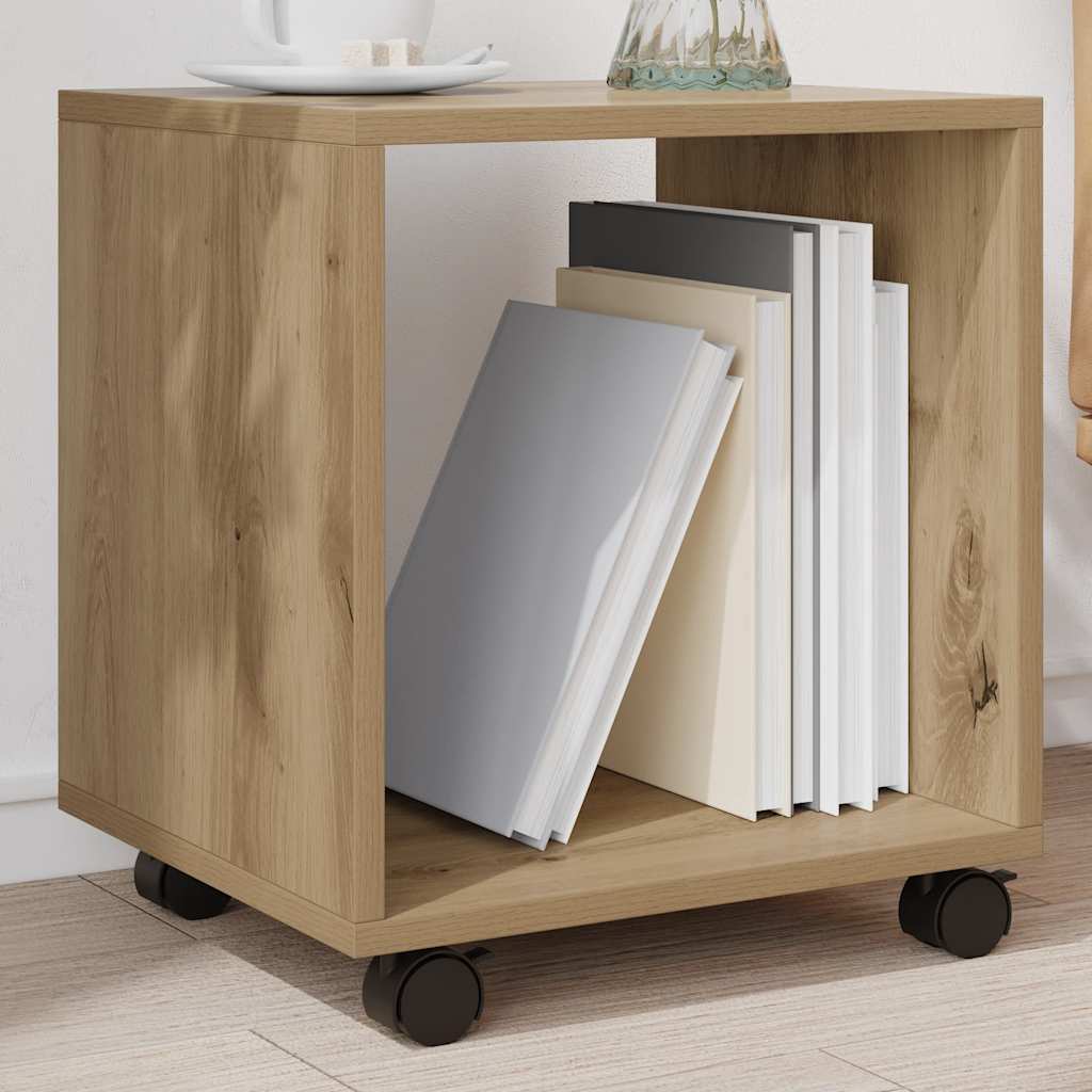 rullebord 37x33x42,5 cm konstrueret træ egetræsfarve