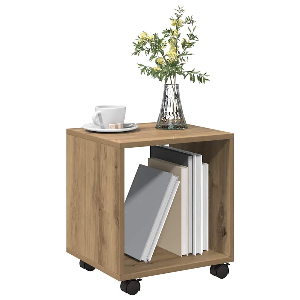 rullebord 37x33x42,5 cm konstrueret træ egetræsfarve