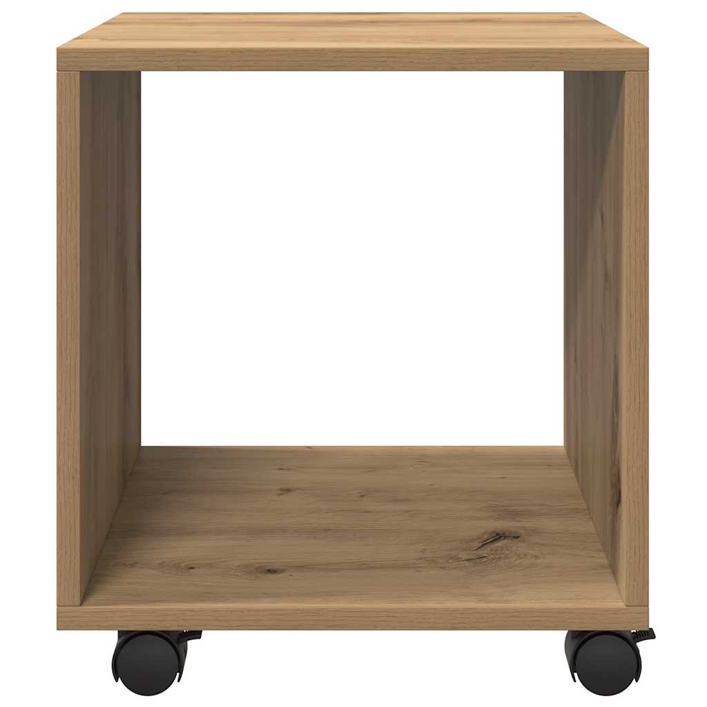 rullebord 37x33x42,5 cm konstrueret træ egetræsfarve