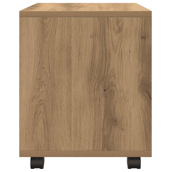 rullebord 37x33x42,5 cm konstrueret træ egetræsfarve