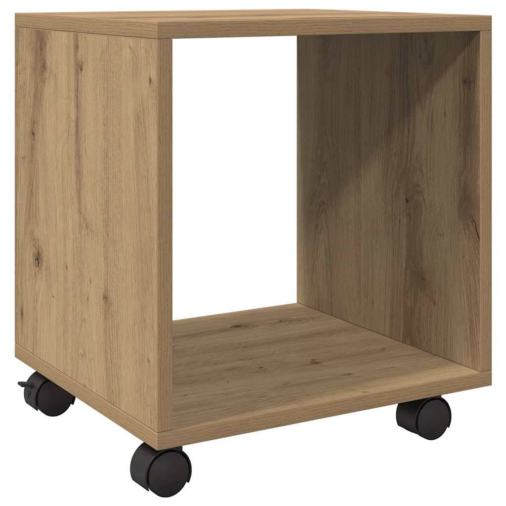 rullebord 37x33x42,5 cm konstrueret træ egetræsfarve