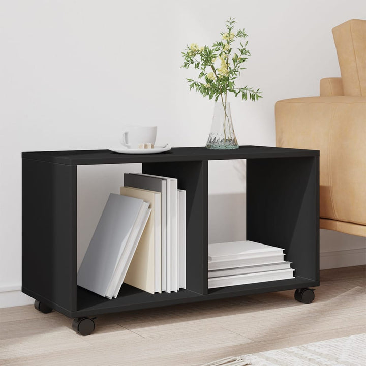 rullebord 72x33x42,5 cm konstrueret træ sort