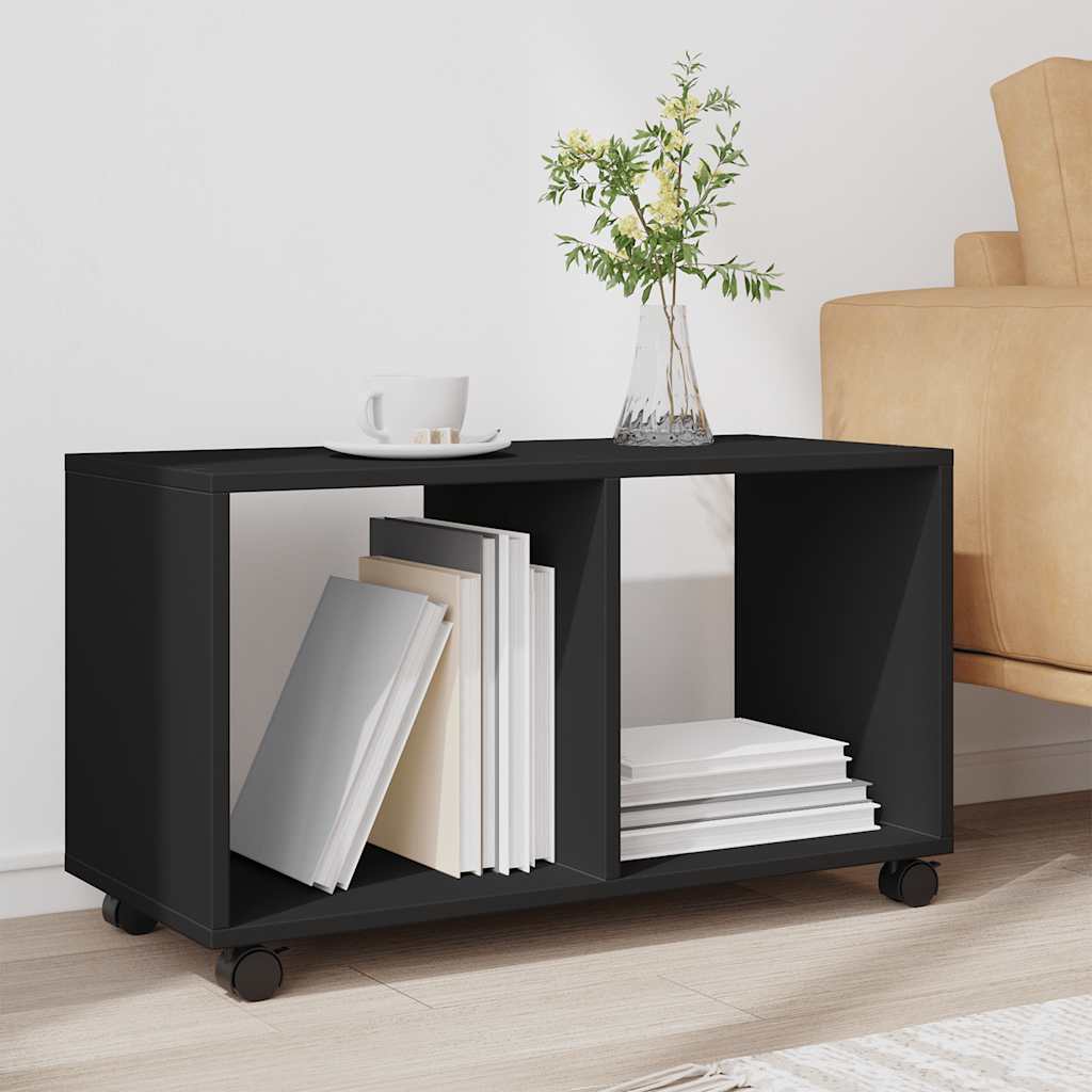 rullebord 72x33x42,5 cm konstrueret træ sort