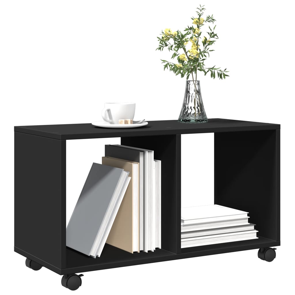 rullebord 72x33x42,5 cm konstrueret træ sort