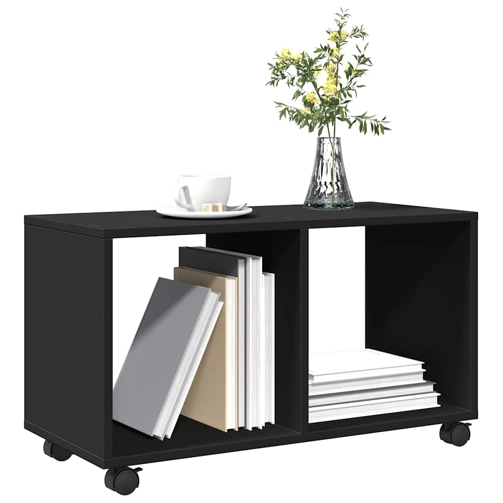 rullebord 72x33x42,5 cm konstrueret træ sort