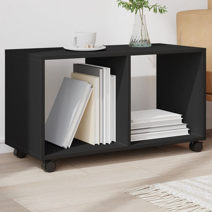 rullebord 72x33x42,5 cm konstrueret træ sort