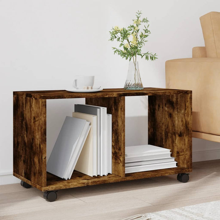 rullebord 72x33x42,5 cm konstrueret træ røget egetræsfarve