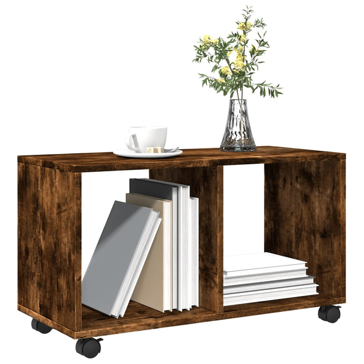 rullebord 72x33x42,5 cm konstrueret træ røget egetræsfarve